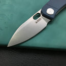 KUBEY KU2104D EDC Folding Knife Blue G10 Handle 2.95" Blasted Stonewashed 14C28N