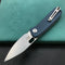 KUBEY KU2104D EDC Folding Knife Blue G10 Handle 2.95" Blasted Stonewashed 14C28N
