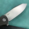 KUBEY KU358H Master Chief Outdor Folding Pocket Knife Black Micarta Handle 3.43" Blasted Stonewashed AUS-10