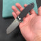 KUBEY KU336E Flipper And Button Lock Knife Black G10 Handle Blasted Stonewashed AUS-10