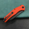 KUBEY KU158G Flash Liner Lock Flipper Folding Knife Orange G10 Handle 3.82" Black Stonewashe AUS-10