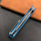 KUBEY KB239D Drake Lliner Lock Folding Knife Blue G10 Handle (3.7' Blasted Stonewashed AUS-10)