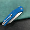 KUBEY KU158H Flash Liner Lock Flipper Folding Knife blue G10 Handle 3.82" Blasted Stonewashed AUS-10