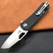 KUBEY KU332 Liner Lock Flipper Folding Knife Black  G10 Handle 2.91" Blasted Stonewashed  D2