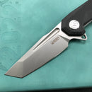KUBEY KB237A Carve Liner Lock Tactical Folding Knife Black G10 Handle 3.27'' Sandblast D2