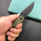 KUBEY KU344B Green G10 Handle Folding Knife 3.43" Dark Stonewahsed D2