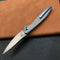 KUBEY KB2103A Pike Liner Lock Folding Knife Gray 6AL4V Titanium Handle 2.87" Sand Blasted  CPM-20CV