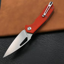 KUBEY KU122D Liner Lock Thumb Open Folding Knife Orange G10 Handle 3.11" Bead Blasted D2