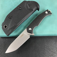 KUBEY Swordfish KU184D Mini Fixed Knife black G10 Handle Blasted Stonewashed D2