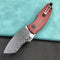 KUBEY KU337G Monsterdog Liner Lock Folding Knife Black & red G10 Handle 2.95" Damascus