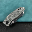KUBEY KU337E Monsterdog Liner Lock Folding Knife Black&White G10 Handle 2.95" Damascus