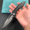 KUBEY KB171G  Velocé Frame Lock Flipper Knife Black Ti Handle 3.94'' SandBlast S90V Blade