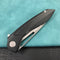 KUBEY KB171G  Velocé Frame Lock Flipper Knife Black Ti Handle 3.94'' SandBlast S90V Blade