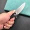 KUBEY KU117A  Liner Lock Flipper Folding Pocket Knife Black G10 Handle Blasted Stonewashed D2