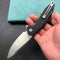 KUBEY KU117A  Liner Lock Flipper Folding Pocket Knife Black G10 Handle Blasted Stonewashed D2
