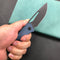 KUBEY KU331C Front Flipper EDC Pocket Folding Knife Navy blue G10 Handle 3.27" Dark Stonewahsed D2
