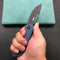 KUBEY KU331C Front Flipper EDC Pocket Folding Knife Navy blue G10 Handle 3.27" Dark Stonewahsed D2