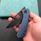 KUBEY KU331C Front Flipper EDC Pocket Folding Knife Navy blue G10 Handle 3.27" Dark Stonewahsed D2