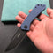 KUBEY KU331C Front Flipper EDC Pocket Folding Knife Navy blue G10 Handle 3.27" Dark Stonewahsed D2