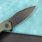 KUBEY  KU901  Liner Lock Flipper Folding Knife Green Micarta Handle 3.27" Black Stonewashe D2