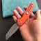 KUBEY KB237I Carve Nest Liner Lock Tactical Folding Knife Orange G10 Handle   3.27'' Bead Blasted AUS-10