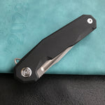 KUBEY KB237G Carve Nest Liner Lock Tactical Folding Knife Black G10 Handle  3.27''AUS-10