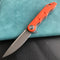 KUBEY KU312I Mizo Liner Lock Flipper Folding Knife Orange G10 Handle 3.15" Bead Blasted AUS-10
