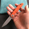 KUBEY KU312I Mizo Liner Lock Flipper Folding Knife Orange G10 Handle 3.15" Bead Blasted AUS-10