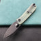 KUBEY KU2104C EDC Folding Knife Jade G10 Handle 2.95" Dark Stonewashed 14C28N
