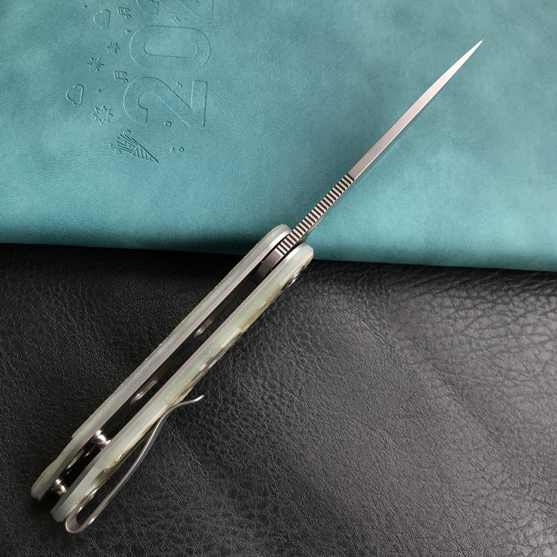 KUBEY KU312E Mizo Liner Lock Flipper Folding Knife Camo G10 Handle 3.15" Bead Blasted AUS-10