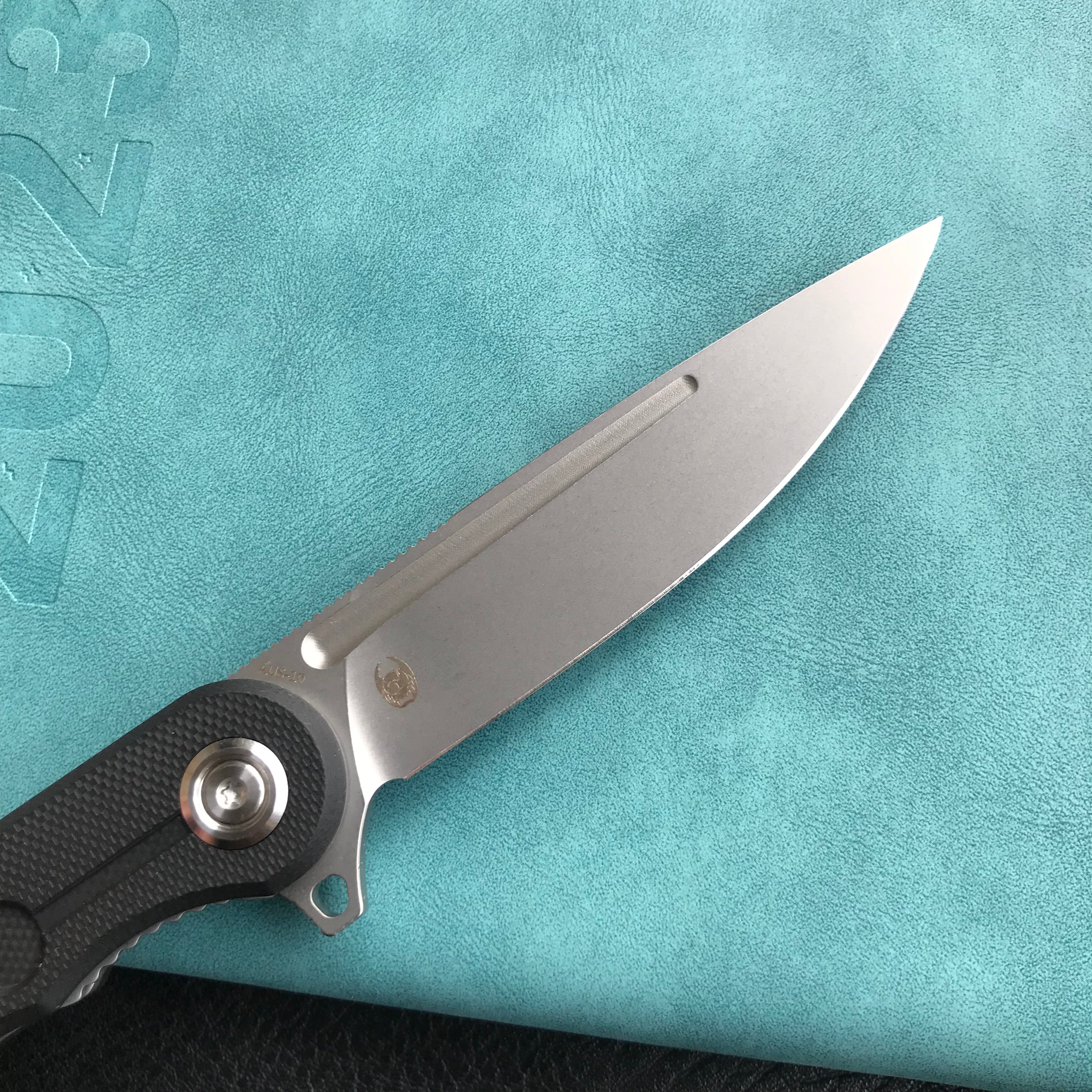 KUBEY KU312A Mizo Liner Lock Flipper Folding Knife Black G10 Handle 3.15"  Bead Blasted AUS-10