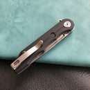 KUBEY KU312A Mizo Liner Lock Flipper Folding Knife Black G10 Handle 3.15"  Bead Blasted AUS-10