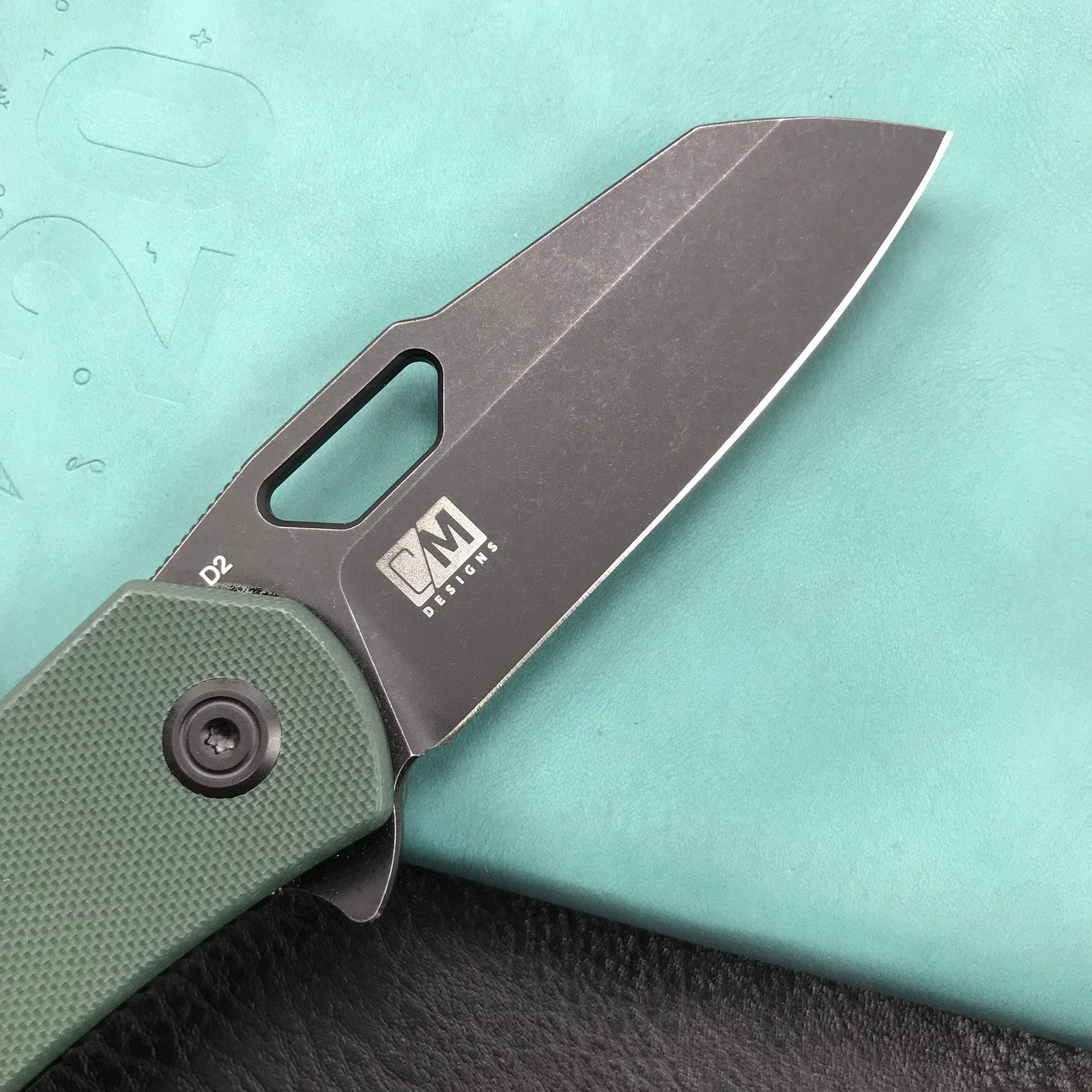 KUBEY KU332D  Liner Lock Flipper Folding Knife Dark green  G10 Handle 2.91" Dark Stonewashed D2