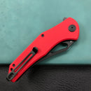 KUBEY KU149C Liner Lock Folding Pocket Knife Red G10 Handle 3.66"  Dark Stonewashed D2