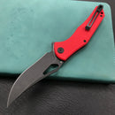 KUBEY KU149C Liner Lock Folding Pocket Knife Red G10 Handle 3.66"  Dark Stonewashed D2
