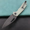 KUBEY KU122E Liner Lock Thumb Open Folding Knife Jade G10 Handle 3.11" Dark Stonewahsed D2