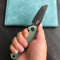 KUBEY KB237F Carve Nest Liner Lock Tactical Folding Knife Jade G-10  Handle 3.27''Black Stonewashe  AUS-10