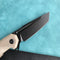 KUBEY KB237C Carve Liner Lock Tactical Folding Knife Tan G10 Handle 3.27'' Black Coated D2