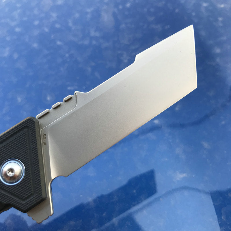 KUBEY Avenger KU104A EDC Folding Knife [3.35"Sandblast Tanto Point AUS10, G10]