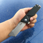 KUBEY Avenger KU104A EDC Folding Knife [3.35"Sandblast Tanto Point AUS10, G10]