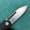KUBEY  KU321A Royal Liner Lock EDC Pocket Knife Front Flipper Black G10 Handle 2.99" Blasted Stonewashed D2