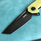 KUBEY KB237J Carve Nest Liner Lock Tactical Folding Knife Yellow G10 Handle  3.27'' Black Stonewashe AUS-10
