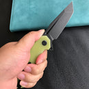 KUBEY KB237J Carve Nest Liner Lock Tactical Folding Knife Yellow G10 Handle  3.27'' Black Stonewashe AUS-10