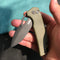 KUBEY KU316B RDF Pocket Knife with Button Lock, Full-Contoured Green G-10 Handle 3.11" Blackwash AUS-10 Blade, Lightweight Hydra Designed Folding Knife for EDC
