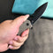 KUBEY  KU316F  RDF Pocket Knife with Button Lock, Full-Contoured Tan G-10 Handle 3.11" Blackwash AUS-10 Blade, Lightweight Hydra Designed Folding Knife for EDC