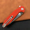 KUBEY KU117D Nova Liner Lock Flipper Folding Pocket Knife Orange G10 Handle Satin D2