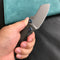 KUBEY KB285D Monsterdog Frame Lock Dual Thumb Studs Folding Knife Titanium Handle 2.95" Bead Blasted M390