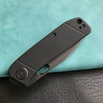 KUBEY KU2104 Hyde Liner Lock Folding Knife black G10 Handle 2.95" Dark Stonewashed 14C28N