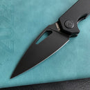 KUBEY KU122  Liner Lock Thumb Open Folding Knife Black G10 Handle 3.11" Dark Stonewahsed D2