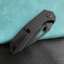 KUBEY KU122  Liner Lock Thumb Open Folding Knife Black G10 Handle 3.11" Dark Stonewahsed D2